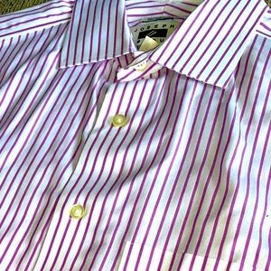 JOSEPH ABBOUD | SLIM - TAILORED FIT | PINK PINSTRIPE SHIRT - WRINKLE-FREE